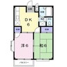 カーサ八幡林 2DKの間取り