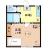 ハイツ渡良瀬 1Kの間取り
