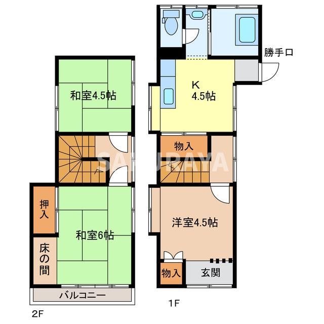 間取り図 大岩町　そらうみ貸家