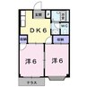 エルディム山　Ｂ 2DKの間取り