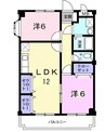 ニューマリッチ石川壱号館 2LDKの間取り