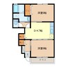 ウッドコート山下 2DKの間取り