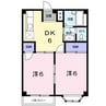 トキタハイツ 2DKの間取り