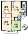 フレグランス春日 A棟 3DKの間取り
