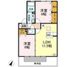 フォレストⅡ　Ａ棟 2LDKの間取り