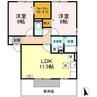 ボナール三条　Ａ棟 2LDKの間取り