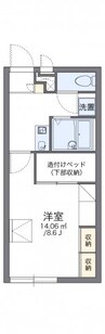 レオパレスデュ　エヴァンジイル 1Kの間取り