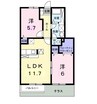 Ａｍｉｓ　Ｈｏｕｓｅ　Ｂ 2LDKの間取り