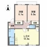 フレグランス円座　Ｄ棟 2LDKの間取り