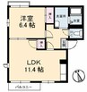 リベラ寺井　A棟 1LDKの間取り