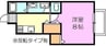 メニーフィールズB棟 1Kの間取り
