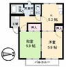 フレグランスＡ・Ｓ　Ｄ棟 2Kの間取り