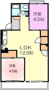 フラワーハイツ 3DKの間取り