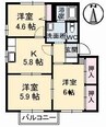 メゾン・アムール　Ａ棟 3Kの間取り