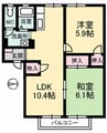 フレグランス飯山　Ｃ棟 2LDKの間取り