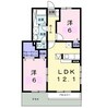 ヴィラージュⅠ 2LDKの間取り