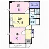 アロッジオＫ３　Ｂ 2DKの間取り