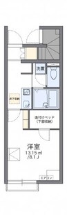 レオネクストかおり 1Kの間取り