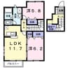 エスコート　Ａ 2LDKの間取り