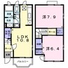 グリーンヒルズ　Ｂ 2LDKの間取り