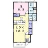 ポム・ド・テールＦ＆Ｋ　Ｂ 1LDKの間取り