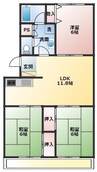 サンリーブハイツ 3LDKの間取り