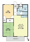 フォブール勅使Ｂ 2LDKの間取り