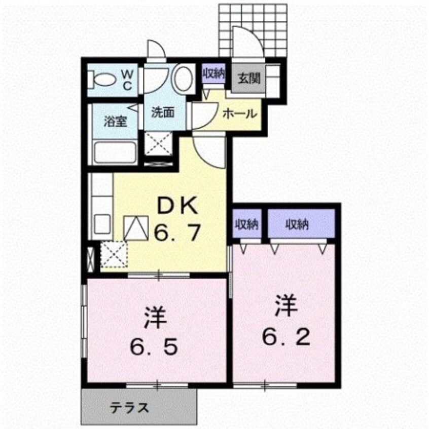 間取図 シャイニング　ローズＢ棟