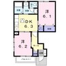 サニーキャッスル　Ⅱ 2DKの間取り
