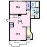 グランディール三条Ｂ 2DKの間取り