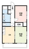 フィネスサン 2DKの間取り