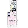 コート・ヤード　Ⅱ　Ｂ 1Rの間取り