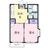 エルディム松浦 2DKの間取り