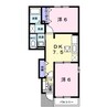 アンダンテＢ 2DKの間取り