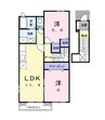 サン　リバーＡ 2LDKの間取り