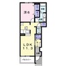 オーヴ　Ｄｏｋｉ　Ａ 1LDKの間取り