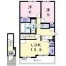 グレイス太田Ⅱ 2LDKの間取り