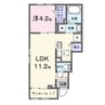 プリムヴェール 1LDKの間取り