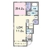 プリムヴェール 1LDKの間取り