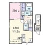 プリムヴェール 1LDKの間取り