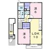 エステート・ステラ２号館 2LDKの間取り