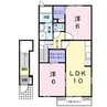 エステート・ステラ２号館 2LDKの間取り
