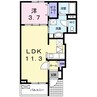 カーサ　セレーノ　Ⅱ 1LDKの間取り
