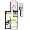エルベッタ城東 1LDKの間取り