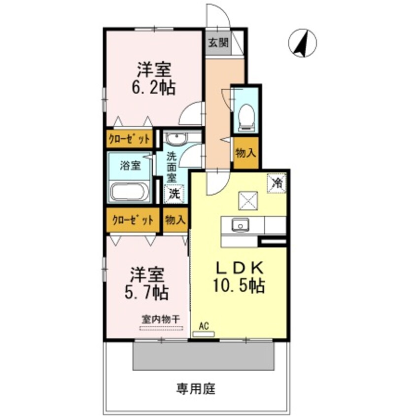 間取図 フォンテーヌ金倉　B棟