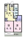 オーブリー・２１　Ｂ 2DKの間取り