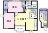 ヴィラ　エンゼルＢ 2LDKの間取り