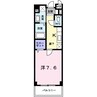 エスティガーデン 1Kの間取り