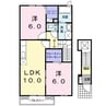グランド　フィールドⅠ 2LDKの間取り
