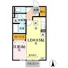 フォンターナ伏石　B棟 1LDKの間取り